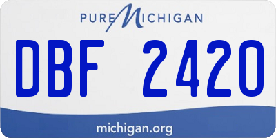 MI license plate DBF2420