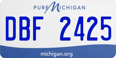 MI license plate DBF2425