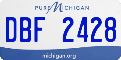 MI license plate DBF2428