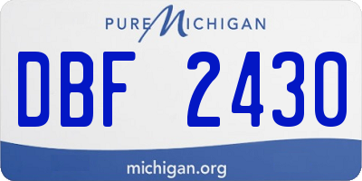 MI license plate DBF2430