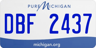 MI license plate DBF2437