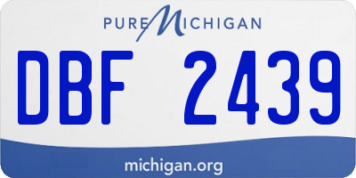 MI license plate DBF2439