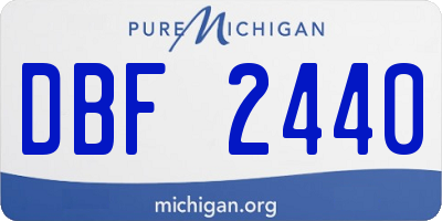 MI license plate DBF2440
