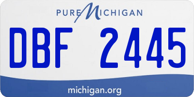 MI license plate DBF2445