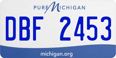 MI license plate DBF2453