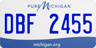 MI license plate DBF2455