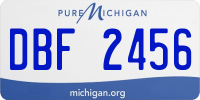 MI license plate DBF2456