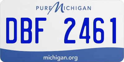 MI license plate DBF2461