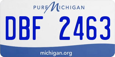 MI license plate DBF2463