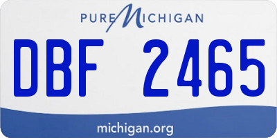 MI license plate DBF2465