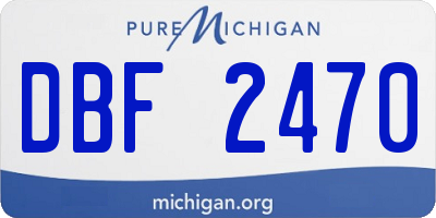 MI license plate DBF2470
