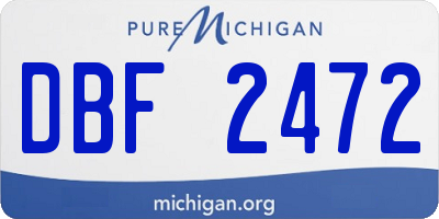 MI license plate DBF2472