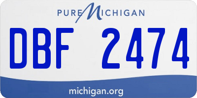 MI license plate DBF2474