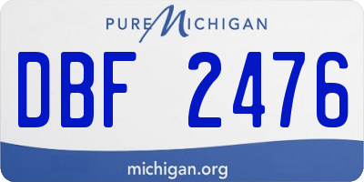 MI license plate DBF2476
