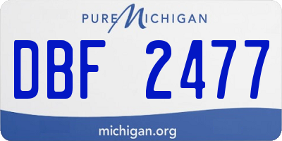MI license plate DBF2477