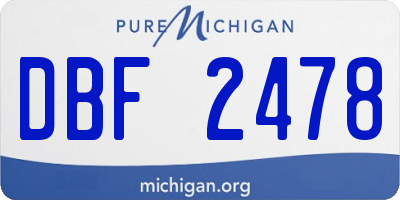 MI license plate DBF2478
