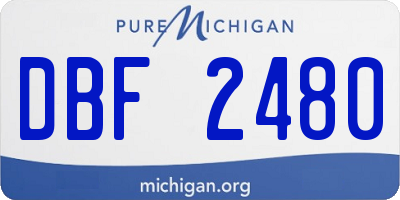 MI license plate DBF2480