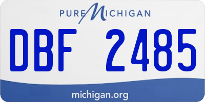 MI license plate DBF2485