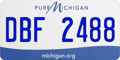 MI license plate DBF2488