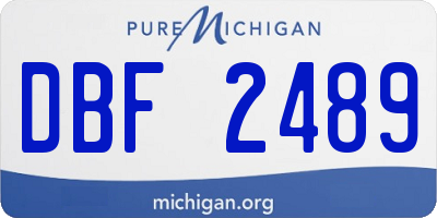 MI license plate DBF2489
