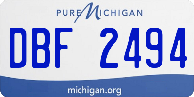MI license plate DBF2494