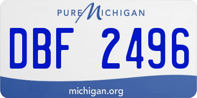 MI license plate DBF2496
