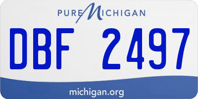 MI license plate DBF2497