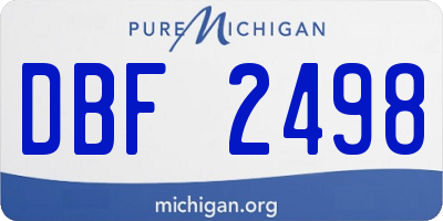 MI license plate DBF2498