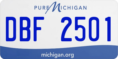 MI license plate DBF2501