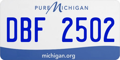 MI license plate DBF2502