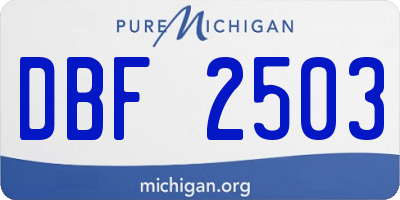 MI license plate DBF2503