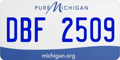 MI license plate DBF2509