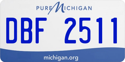 MI license plate DBF2511