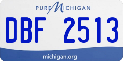 MI license plate DBF2513