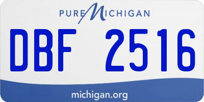 MI license plate DBF2516