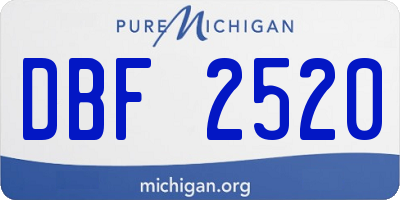 MI license plate DBF2520