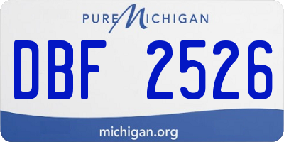 MI license plate DBF2526