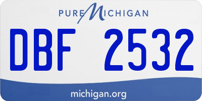 MI license plate DBF2532