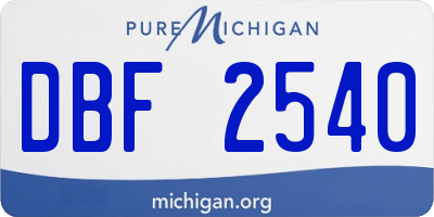 MI license plate DBF2540