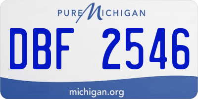 MI license plate DBF2546