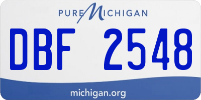 MI license plate DBF2548