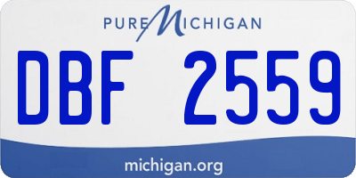 MI license plate DBF2559