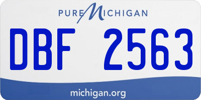 MI license plate DBF2563