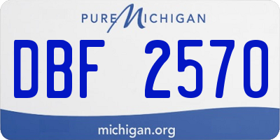 MI license plate DBF2570