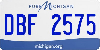 MI license plate DBF2575