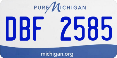 MI license plate DBF2585