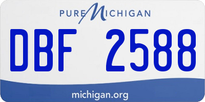 MI license plate DBF2588