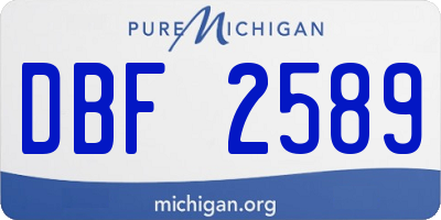 MI license plate DBF2589