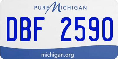 MI license plate DBF2590