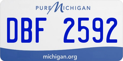 MI license plate DBF2592